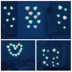 Robmoda pink heart stickers for kids' bedroom decor adds whimsical ambiance and easy customization.