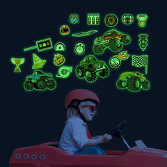 Robmoda road-signs wall decal adds colorful racing cues for imaginative play