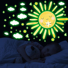 Robmoda sunshine wall decal brightens kids' rooms for cheerful vibes.