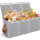 Rocamdo extra large toy box with lids showing ample storage space for toys and blankets
