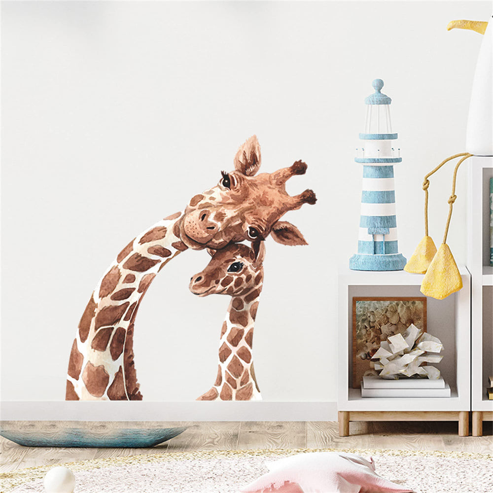 ROFARSO giraffe wall sticker for nursery—bright, playful wall decor that inspires imagination.