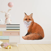ROFARSO lifelike red fox wall sticker – playful nursery decor.