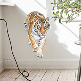 ROFARSO tiger wall-sticker-sheet for kids' rooms, vibrant jungle decor.