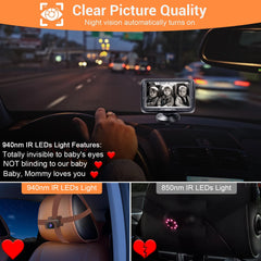 Rohent baby car camera with 360-degree rotation for flexible family viewing