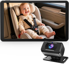 Rohent baby car camera main monitor view with clear backseat visibility.