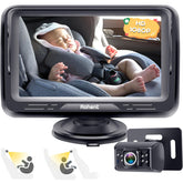 Rohent baby car camera display mounted on dash for quick monitoring while driving.