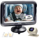Rohent car baby monitor front view blends with beige interiors for stylish safety.