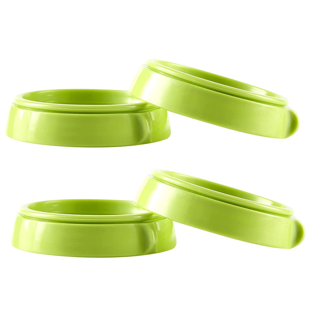 ROMIRUS bottle collars rings green four-pack compatible with Comotomo bottles for easy replacements.