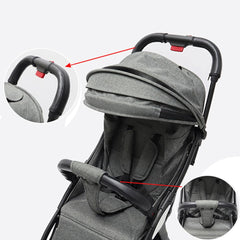 ROMIRUS vegan leather sleeve offers soft-touch grip and weather-resistant surface for daily stroller use