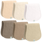 Romy Ro Muslin Burp Cloths set top view showing absorbent multi-layer design for quick mess cleanup