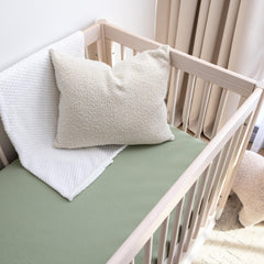 ROMY RO muslin crib sheet features dual-layer durability for lasting snug fit.