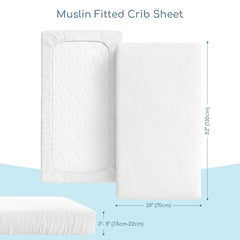 Romy Ro muslin crib sheets elastic band fit ensures wrinkle-free secure cover