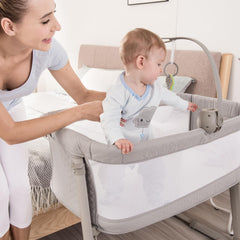 RONBEI breathable mesh walls promote airflow while keeping baby within sight.