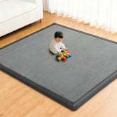 RONGFA baby play mat foam padding for comfy tummy time on velvet surface.