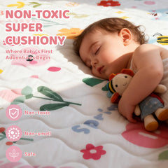 RONGFA baby play mat shown in nursery setup for safe crawling sessions.