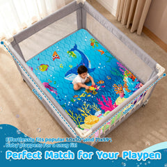 RONGFA Baby Play Mat sea edge detail highlights thick padding for protection.