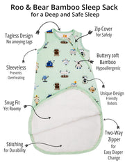 Roo and Bear two-way zipper sleep sack enables quick changes from either end