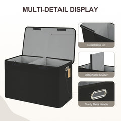 Roobyl toy storage bin with metal handles provides sturdy transport for busy playrooms.