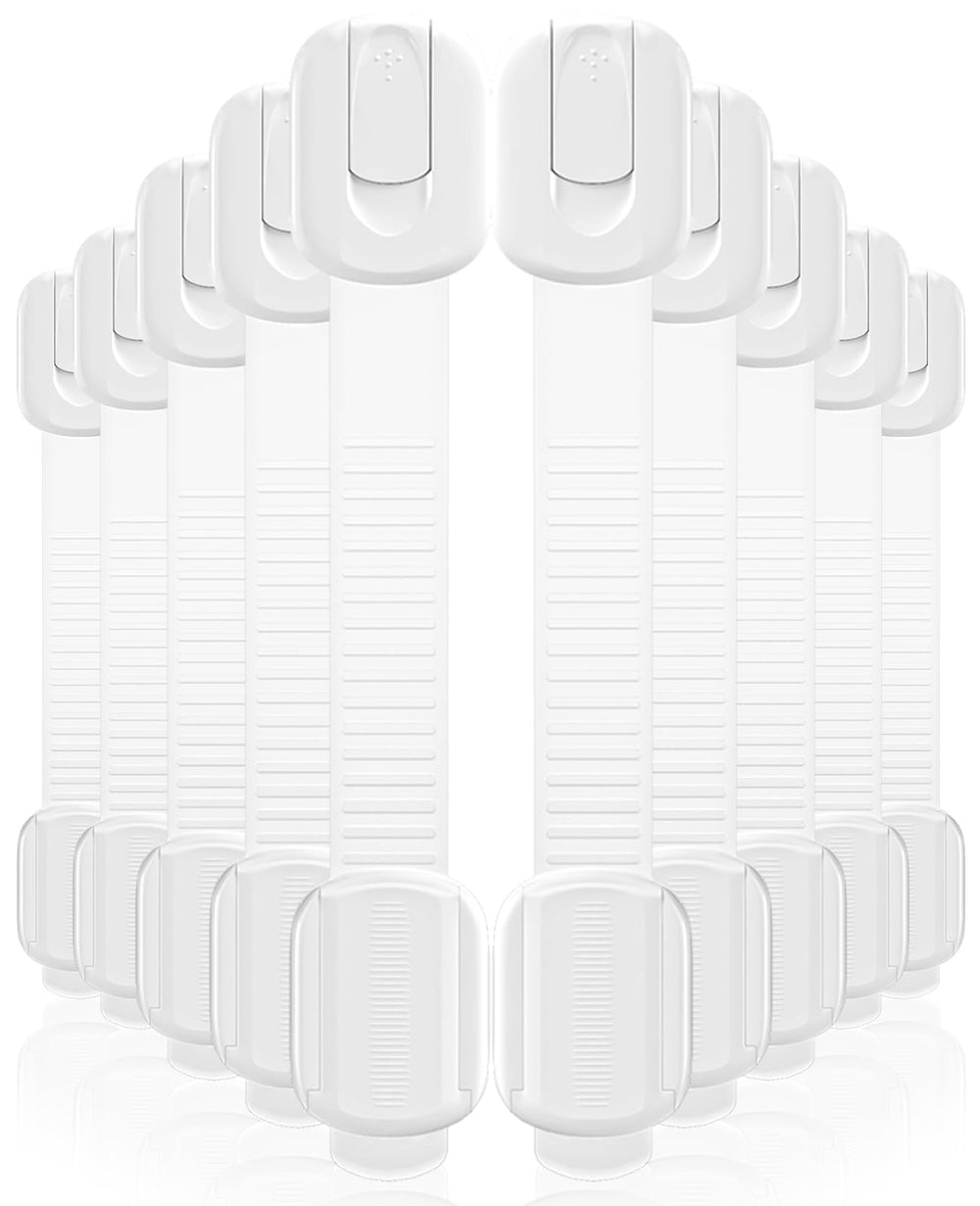Roocickee 10-pack cabinet locks in packaging, ready for quick installation.