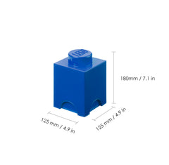 Room Copenhagen LEGO Storage Brick 1-Stud blue lid closed for safe under-bed storage.