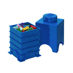Room Copenhagen LEGO Storage Brick 1-Stud blue stacked for compact desk organization.