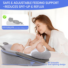 Rootling Baby Feeding Pillow provides reflux-friendly positioning during feeds