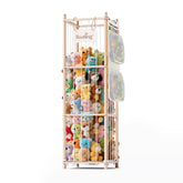 Rootling stuffed animal storage unit tall wooden zoo toy holder keeps rooms tidy.