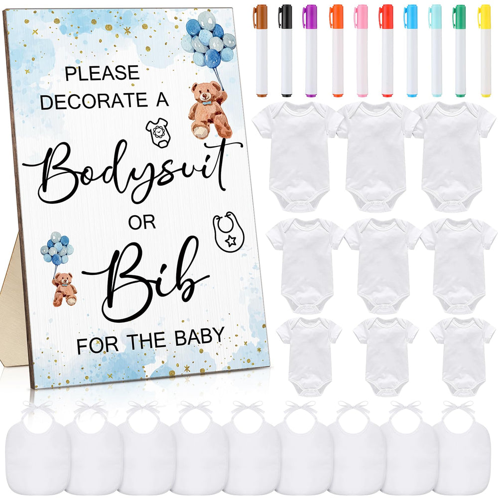 Roowest baby shower game sign with leaves decor for interactive party fun
