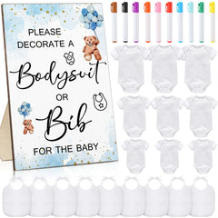 Roowest baby shower game sign with leaves decor for interactive party fun