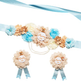 Rosavida Teddy Bear Maternity Sash Sky Blue belly wrap for maternity photos