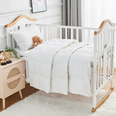 Rose Feather toddler goose-down comforter closeup shows cloud-soft loft for summer nights