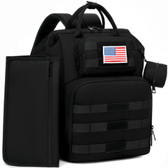 ROSEGIN diaper bag backpack shadow black, ideal for on-the-go organization for busy parents.