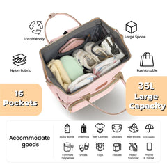 ROSEGIN insulated bottle holders on the diaper bag for on-the-go feeds.