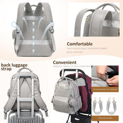 ROSEGIN vegan leather diaper bag with laptop slot up to 15.6 inches for work travel