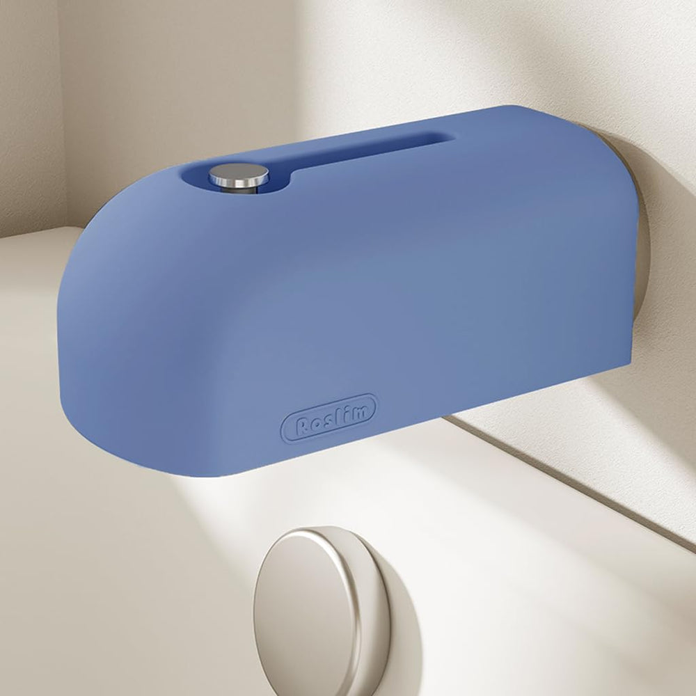 Roslim Indigo faucet cover shields bath spout, reducing bumps during bath time.