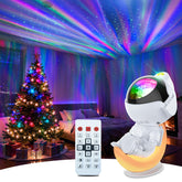 Rossetta Astronaut Galaxy Projector projecting wall stars for calming bedroom ambience