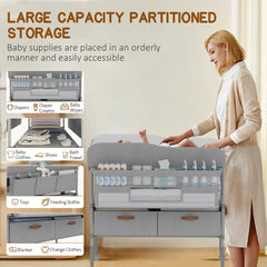 ROUTTOON diaper station storage drawers illustrating organized baby essentials.