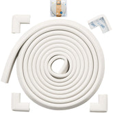 Roving Cove HeftyFit edge protector on a table edge cushions toddler bumps