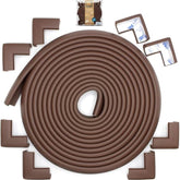 Roving Cove Slim-Fit Edge Protector 18ft edge guard in coffee brown cushions sharp table edges for baby safety.