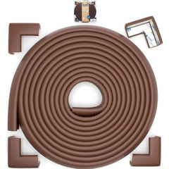 Roving Cove Slim-Fit edge protector guards coffee-brown table edges for child safety