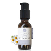 Rowe Casa Organics teething oil pump bottle for easy, mess-free application on baby gums