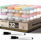 RowinsyDD 32-pack leakproof jars store 4oz baby portions safely.