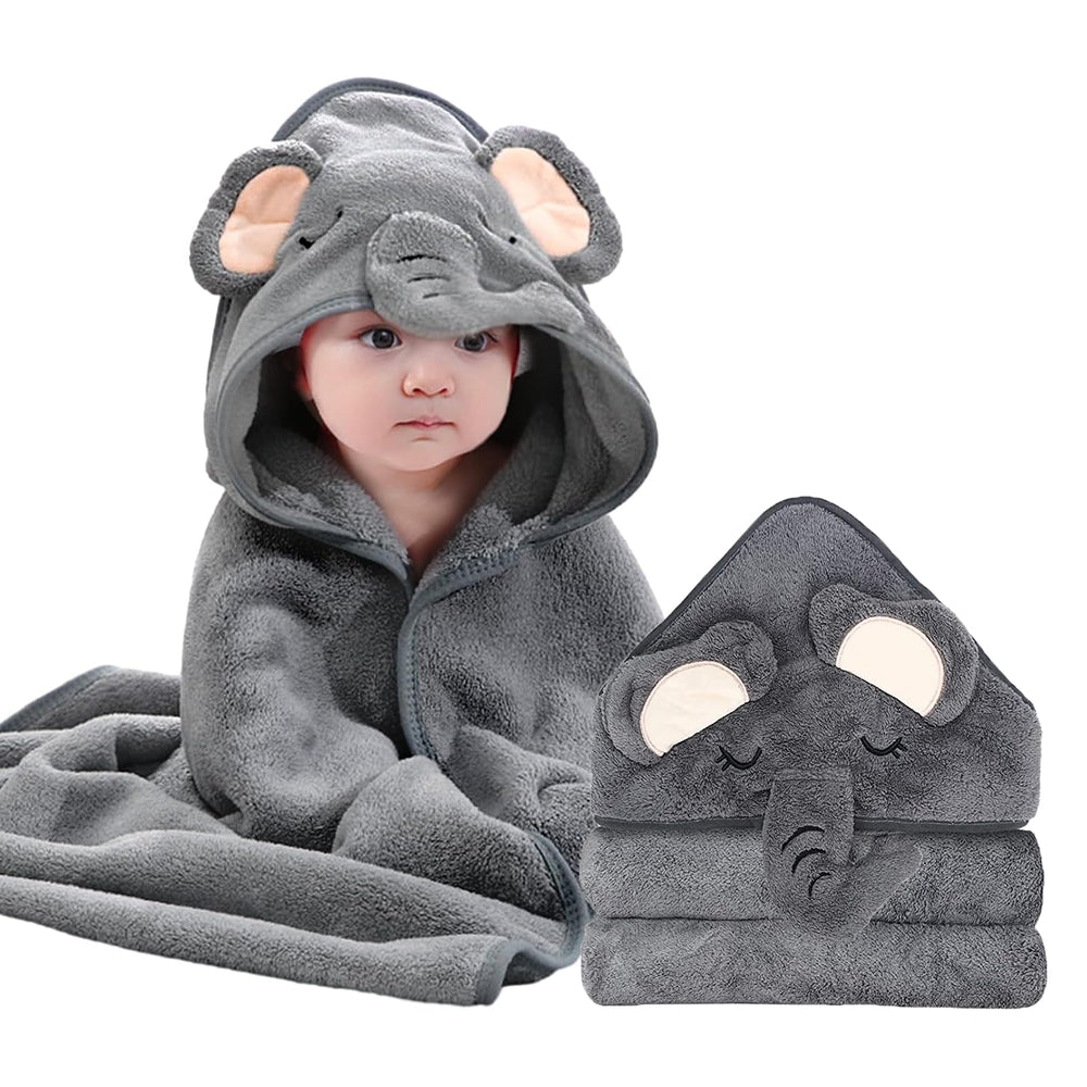 ROXANEPIG hooded baby towel elephant hood; dries hair quickly after bath
