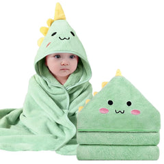 ROXANEPIG hooded baby towel green animal hood keeping baby warm after bath