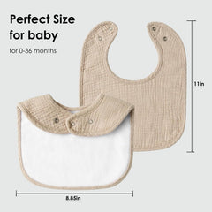 ROXANEPIG muslin baby bib back view soft fleece back for warmth and comfort
