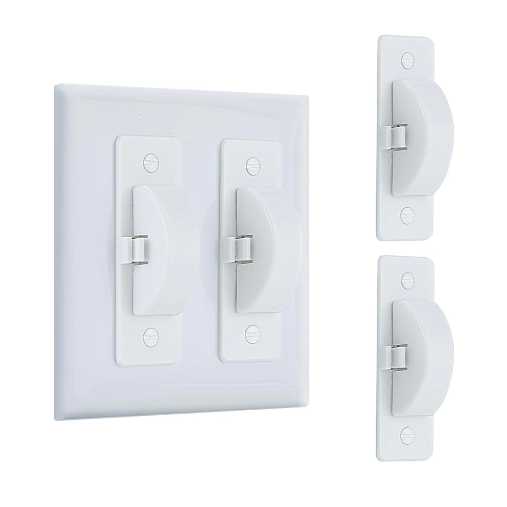 Roxiuc Switch Cover Guard pair in white provides discreet child safety protection.