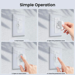 Roxiuc Switch Cover Guard installed on wall switch for discreet protection.