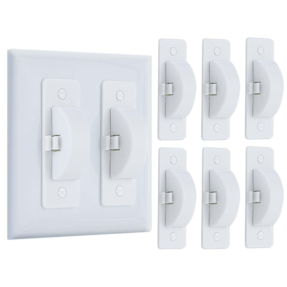 Roxiuc Switch Cover Guard white 6pc pack ready to safeguard outlets.