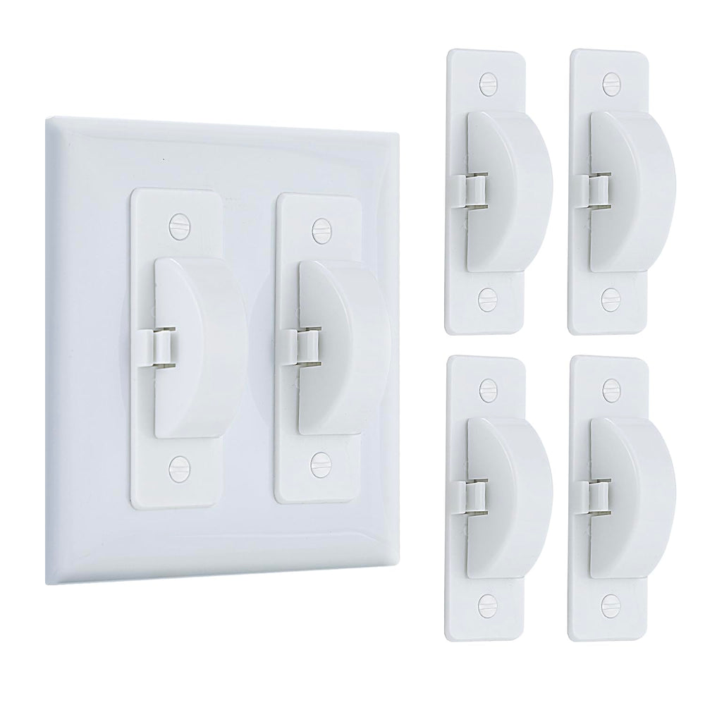 Roxiuc switch guard front view shows discreet, child-safe protection for wall switches.