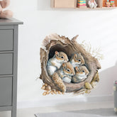 RoyoLam cute lifelike squirrels tree hole decal, removable kid-friendly decor